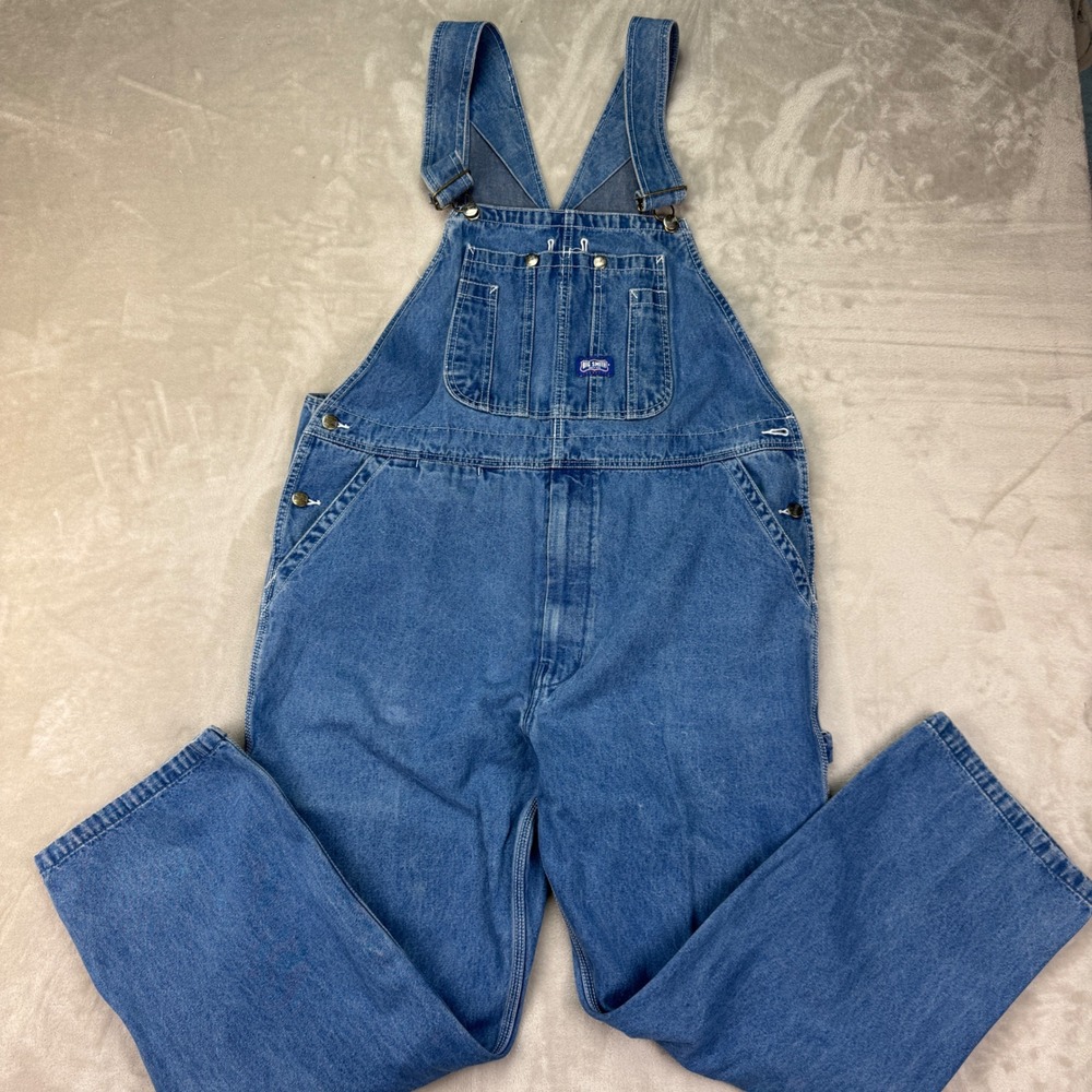 Vintage Big Smith Overalls Mens 40x30 Blue Denim Bib Workwear Carpenter Utility